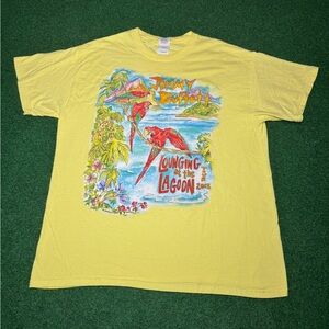 Jimmy Buffet Lagoon Lounging Margaritaville Yellow XL Concert Tour T Shirt